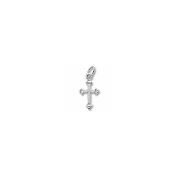 Rhodium  Sterling Silver Medieval Cross Charm/pendants.     0.59