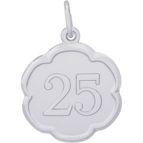Rhodium Sterling Silver Number 