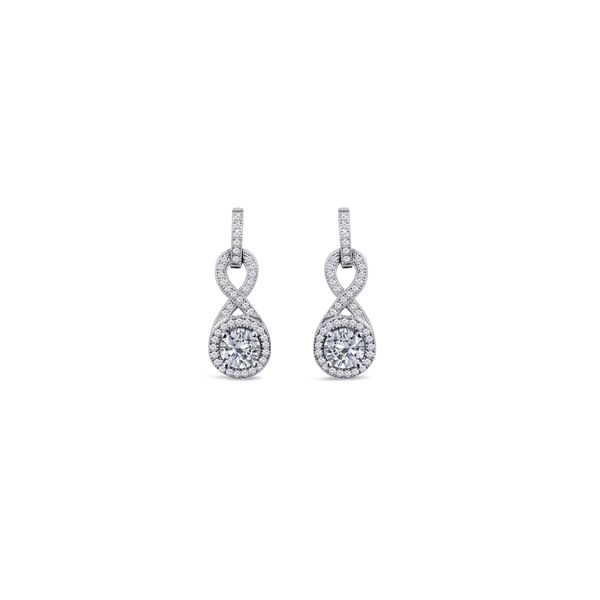 18K White Gold over Sterling, Earrings with Simulated Diamonds Barnes Jewelers Goldsboro, NC