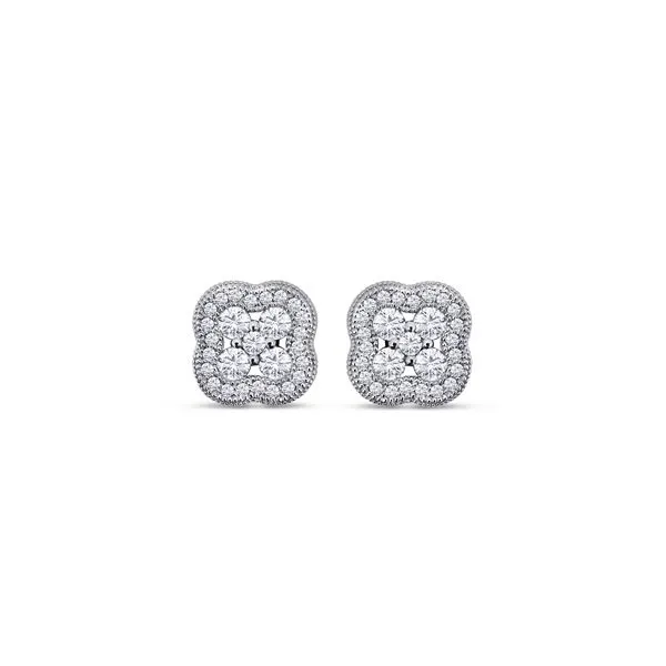 DiZEO Sterling Silver Stud Earrings with Cubic Zirconia Barnes Jewelers Goldsboro, NC