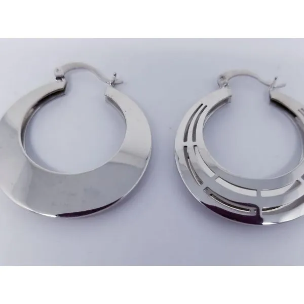 Sterling Silver 31mm Gypsy Hoops, Reversible. Barnes Jewelers Goldsboro, NC