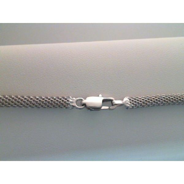 Rhodium Sterling Silver Slide Necklace, Length 18
