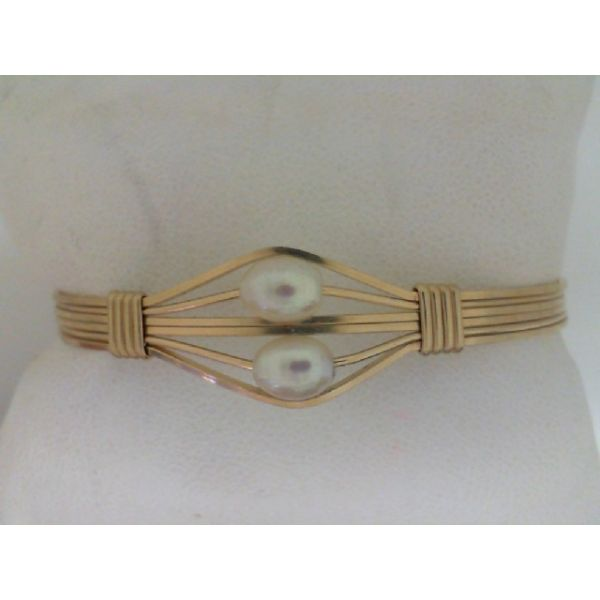 RONALDO Soulmates Bracelet, 14ky Artist Wire Wrapped, w/ 2 freshwater pearls. 7