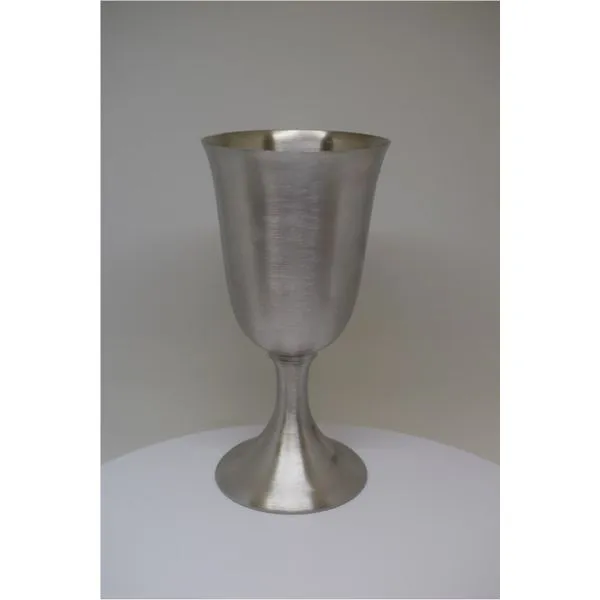 Pewter Goblet,  Brushed Finish,  height 6