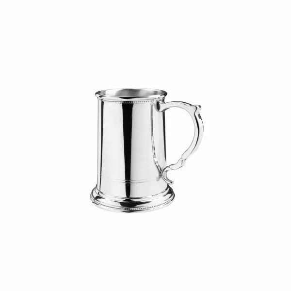 Pewter Tankard, 12oz, Polished, Images of America Pattern. Engravable Barnes Jewelers Goldsboro, NC