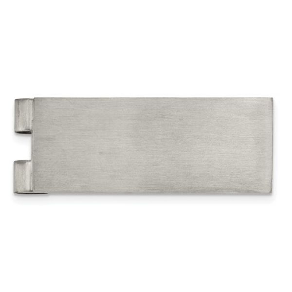Stainless Steel Money Clip,  apx 54mm x 20mm,Plain w/ Brushed finish.  Engravable. Barnes Jewelers Goldsboro, NC