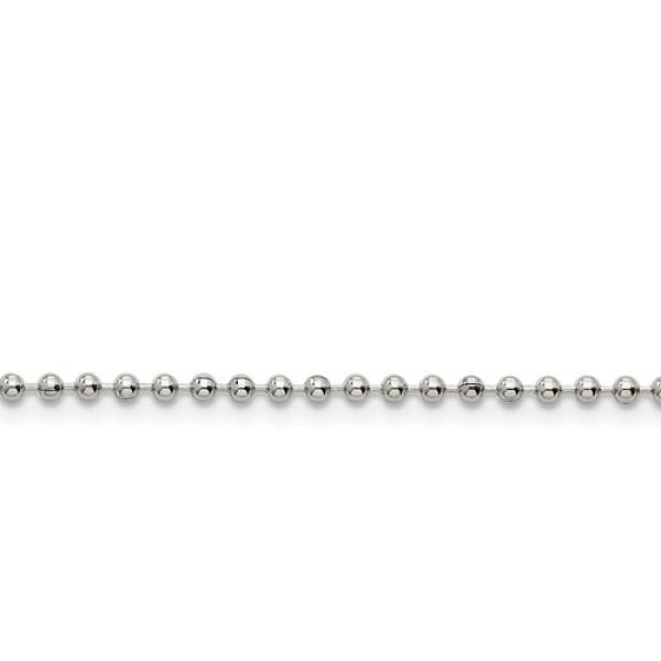 Stainless Steel 2.4mm Beaded Chain 24
