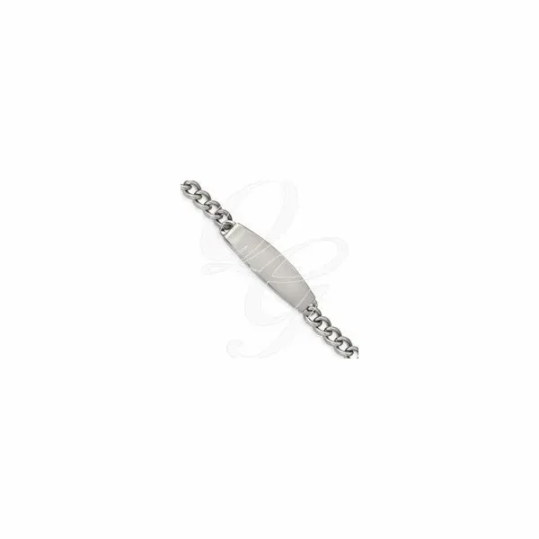 Chisel Stainless Steel Polished  ID  Bracelet, Length 8.5