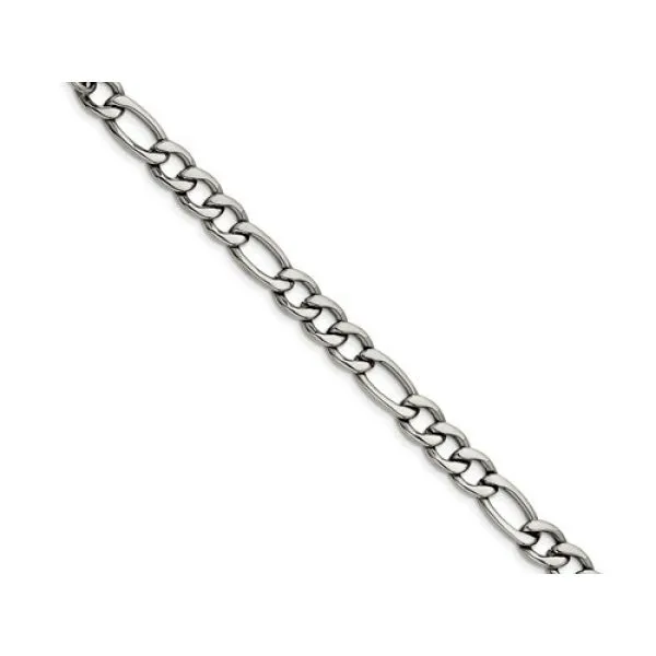 Stainless steel 8.4mm Figaro  Bracelet Length 8