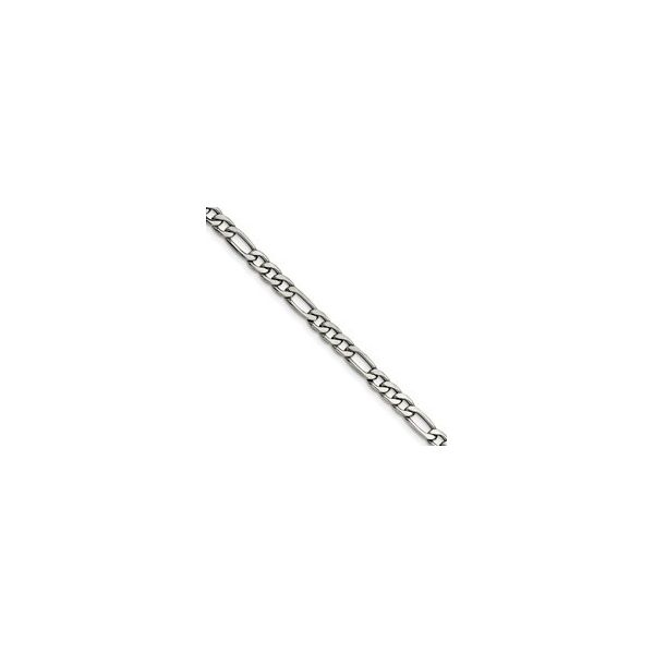 Stainless steel 6.3mm Figaro Bracelet Length  8