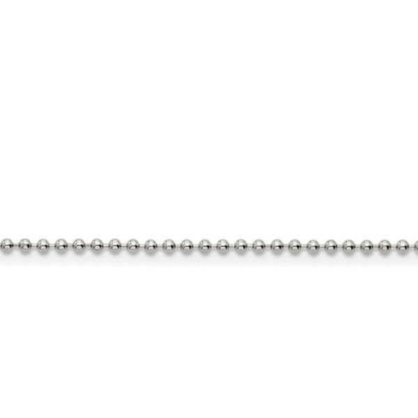Stainlesssteel 2mm Beaded Ball  Chain with Lobster Clasp.  22