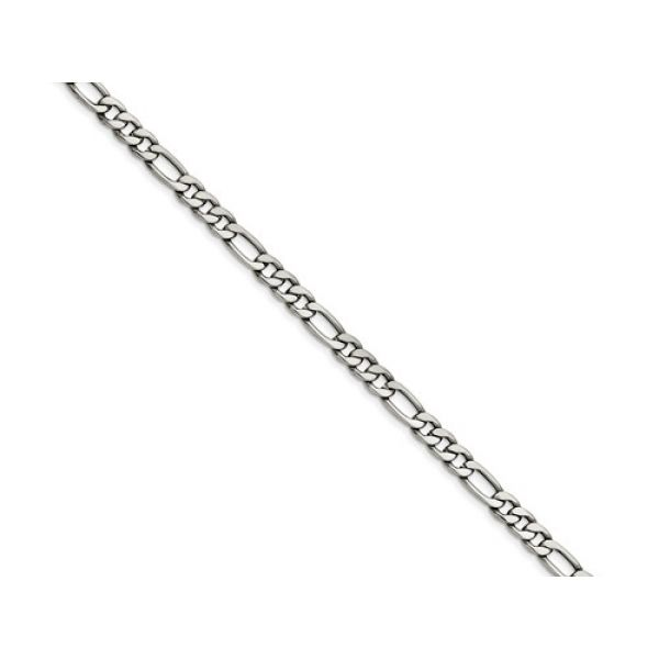 Stainless Steel 6.75mm Figaro Chain w/Lobster Clasp Length   24