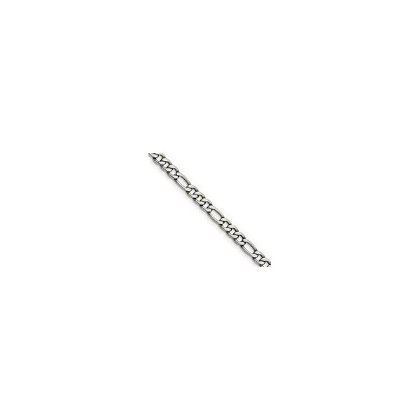 CHISEL Stainless Steel 5.3mm Figaro Chain,  Length 18