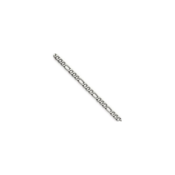 CHISEL  Stainless Steel 5mm Figaro Chain,  Length 24