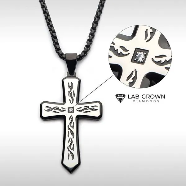 Tribal Cross Pendant With Box Chain Barnett Jewelers Jacksonville, FL