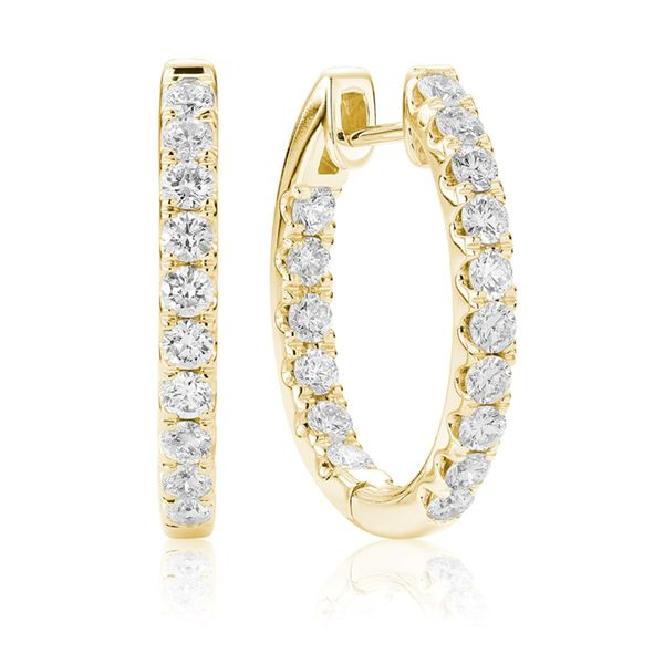 14K Yellow Gold 0.50TW Diamond Hoop Earrings Barthau Jewellers Stouffville, ON