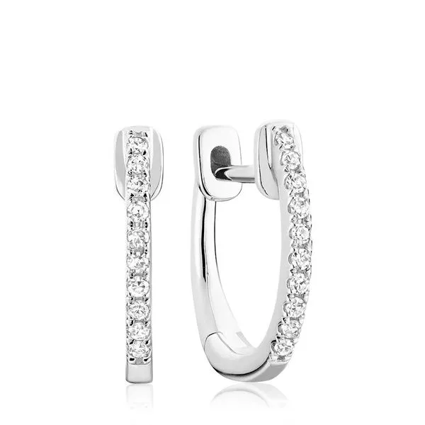 10K White Gold 0.06TW Diamond Hoop Earrings Barthau Jewellers Stouffville, ON