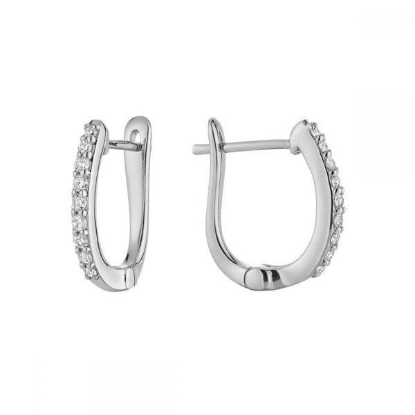 10K White Gold 0.17TW Diamond Hoop Earrings Barthau Jewellers Stouffville, ON