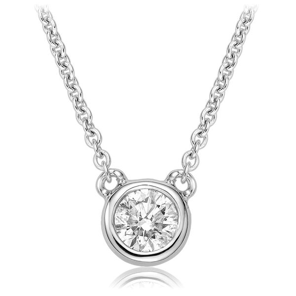 14KW 0.25CT BEZEL SET DIAMOND NECKLACE Barthau Jewellers Stouffville, ON