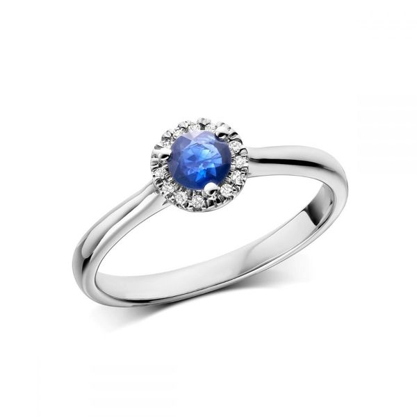 10K White Gold Blue Sapphire & Diamond Ring Barthau Jewellers Stouffville, ON