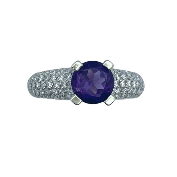 14K White Gold Amethyst & Diamond Ring Barthau Jewellers Stouffville, ON