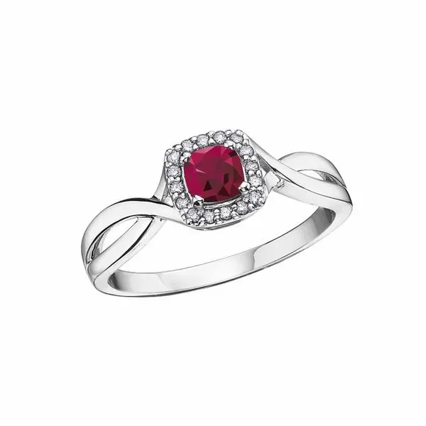 10K White Gold Ruby & Diamond Ring Barthau Jewellers Stouffville, ON