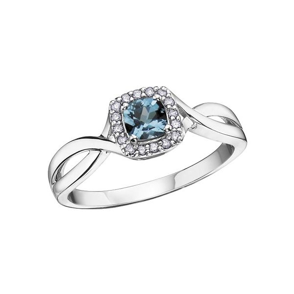 10K White Gold Blue Topaz & Diamond Ring Barthau Jewellers Stouffville, ON