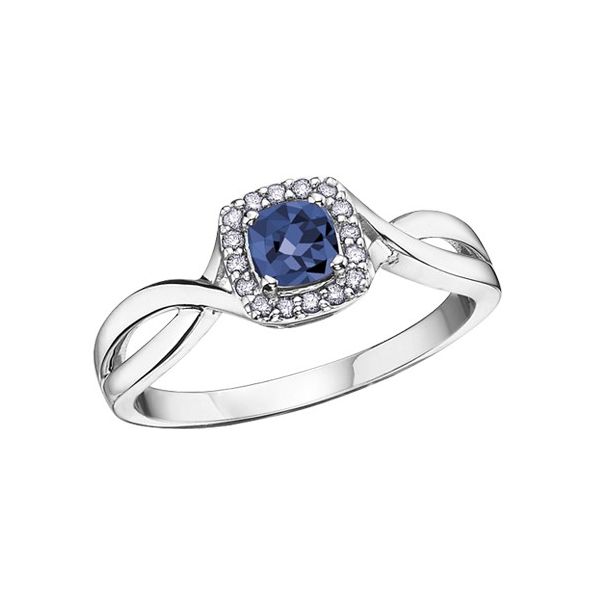 10K White Gold Blue Sapphire & Diamond Ring Barthau Jewellers Stouffville, ON