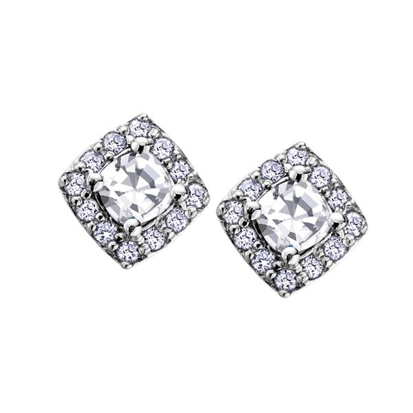 10KW White Zircon & Diamond Earrings Barthau Jewellers Stouffville, ON