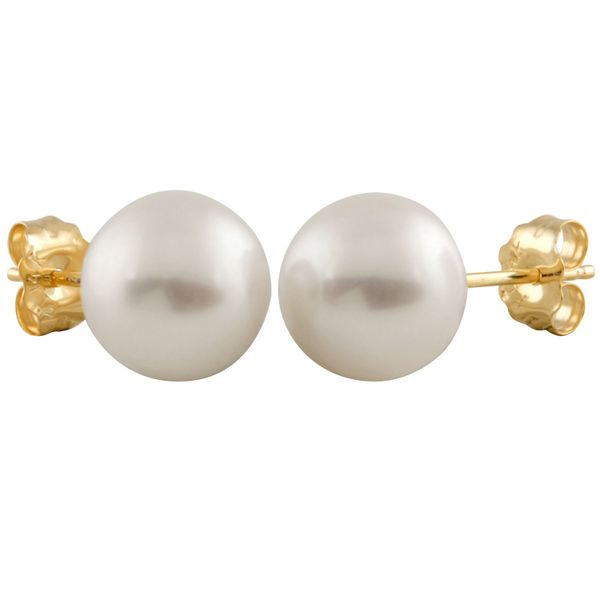 14K Yellow Gold 8MM Freshwater Pearl Earrings Barthau Jewellers Stouffville, ON