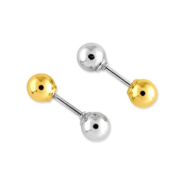 14K Yellow & White Gold Baby/Child Earrings Barthau Jewellers Stouffville, ON