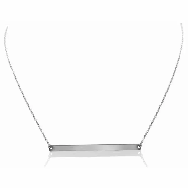 14K White Gold Bar Necklace Barthau Jewellers Stouffville, ON