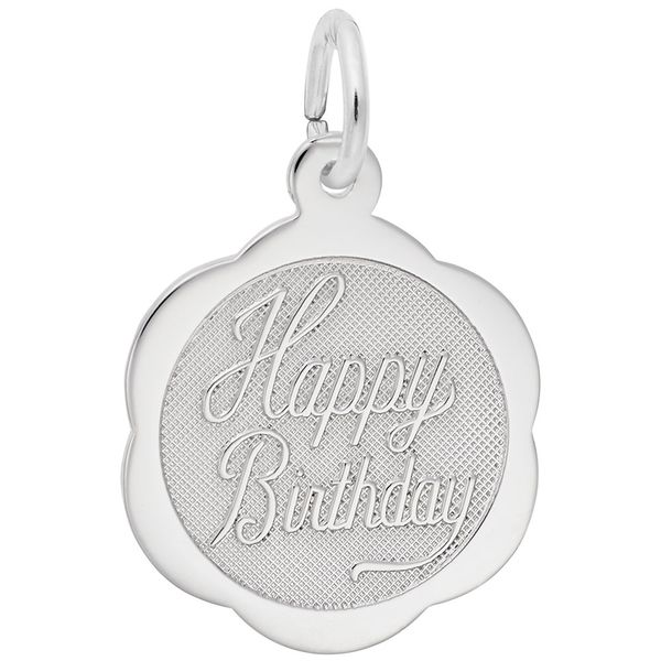 Sterling Silver Happy Birthday Disc Charm Barthau Jewellers Stouffville, ON