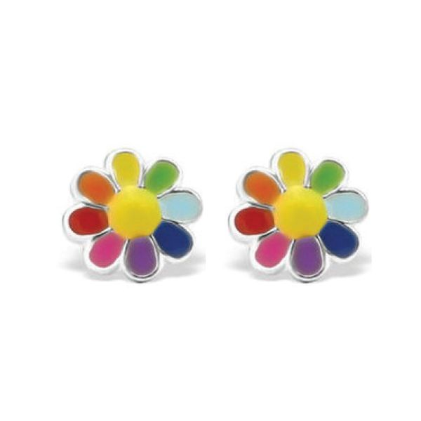 925 Flora Enamel Multi Color Daisy Earrings Barthau Jewellers Stouffville, ON