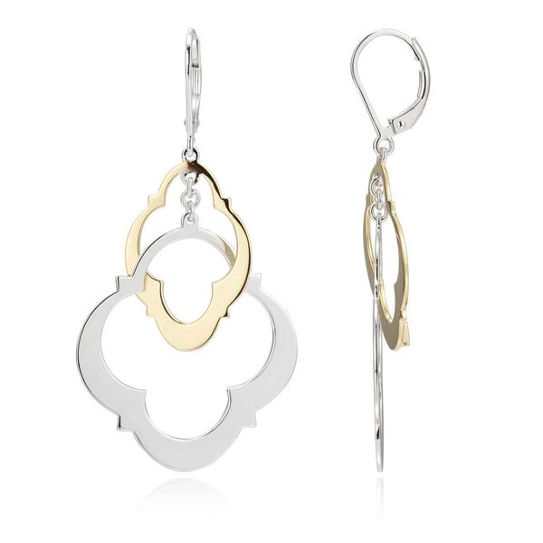 Sterling Silver/Gold Plated Dangle ELLE Earrings Barthau Jewellers Stouffville, ON