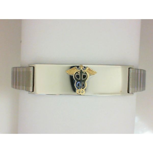 Stainless Steel And 10K Yellow Gold Medical Bracelet Barthau Jewellers Stouffville, ON