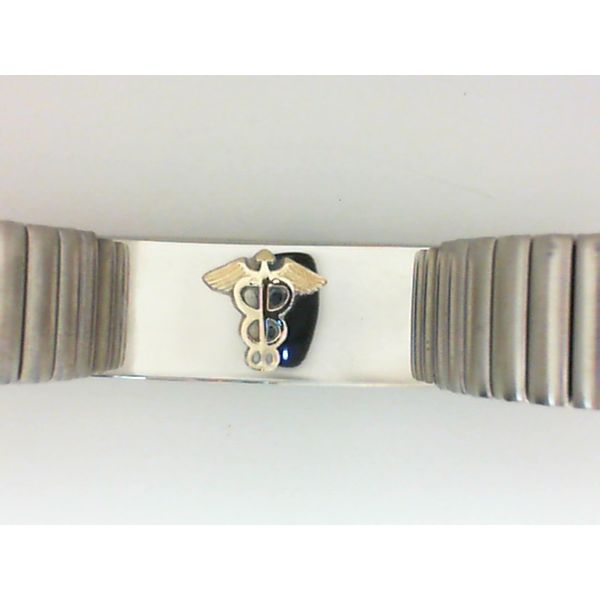 Stainless Steel And 10K Yellow Gold Medical Braceleet Barthau Jewellers Stouffville, ON