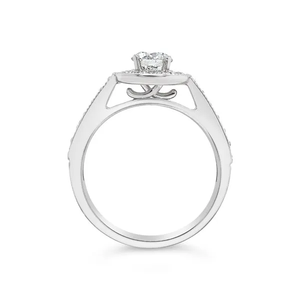 White Gold Round Halo Engagement Ring Image 2 Baxter's Fine Jewelry Warwick, RI