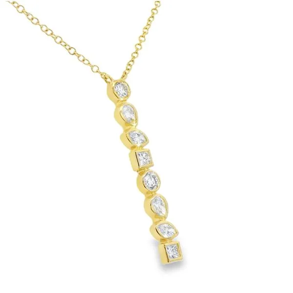 Mixed Cut Diamond Bar Necklace Image 2 Baxter's Fine Jewelry Warwick, RI