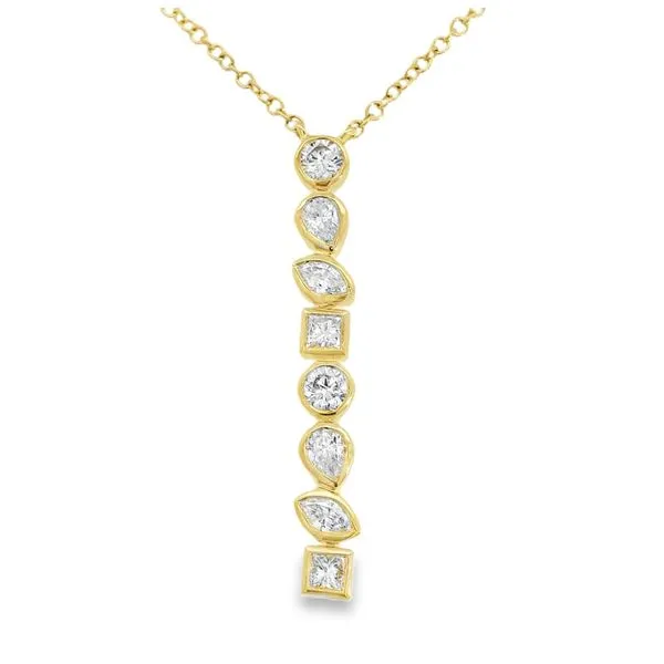 Mixed Cut Diamond Bar Necklace Image 3 Baxter's Fine Jewelry Warwick, RI