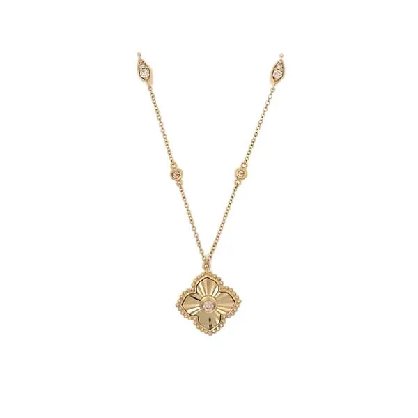 Gold Textured Clover Pendant Baxter's Fine Jewelry Warwick, RI