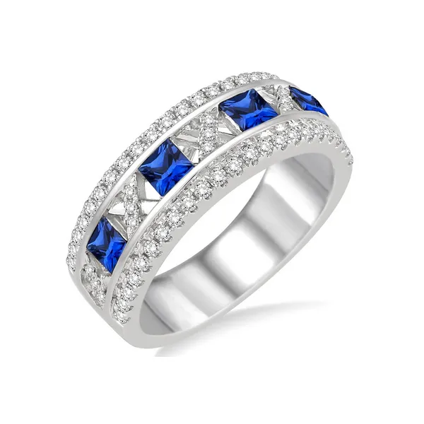 Blue Sapphire and Diamond Fashion Band Baxter's Fine Jewelry Warwick, RI