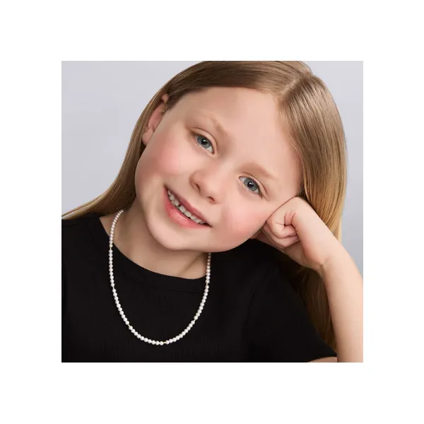 Childs First Gold Station Pearl Necklace Image 2 Baxter's Fine Jewelry Warwick, RI