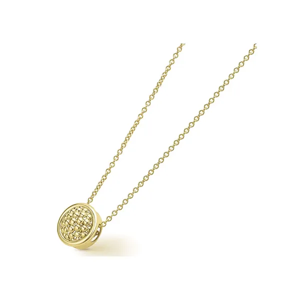 18K Gold Circle Pendant Necklace Image 2 Baxter's Fine Jewelry Warwick, RI