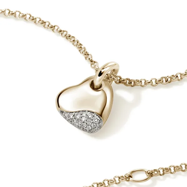 Small Pebble Heart Necklace Image 2 Baxter's Fine Jewelry Warwick, RI