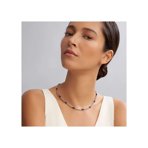 Silver Station Ceramic Beaded Necklace 3mm Image 2 Baxter's Fine Jewelry Warwick, RI