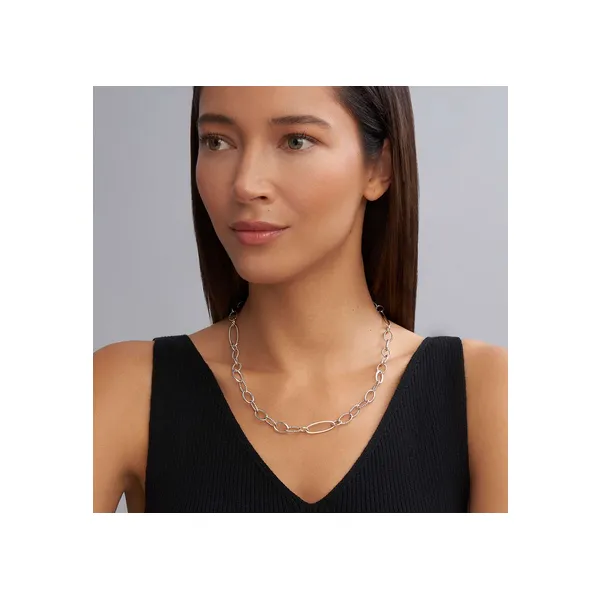 Sterling Silver Link Necklace Image 2 Baxter's Fine Jewelry Warwick, RI