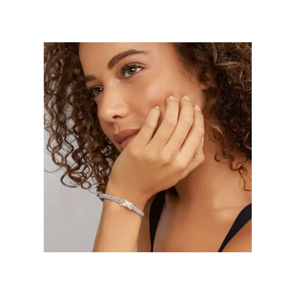 Two-Tone Diamond X Caviar Bracelet | 6mm Image 2 Baxter's Fine Jewelry Warwick, RI