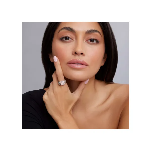 Pink Ceramic Caviar Diamond Ring Image 2 Baxter's Fine Jewelry Warwick, RI