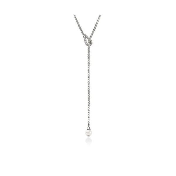 Sterling Silver Surf Pearl Lariat Necklace Baxter's Fine Jewelry Warwick, RI
